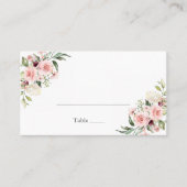 ロマンチックピンクローゼズダスティバラ結婚ズ座席表 プレイスカード (正面)