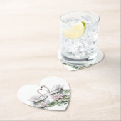 ロマンチックピンクロータスフローラス結婚ハーズ ペーパーコースター (インサイチュ)