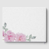 ロマンチックピンク牡丹ライス紙はだしの花嫁™ ゲストブック (裏面)