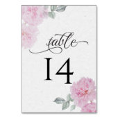 ロマンチックピンク牡丹ライス紙はだしの花嫁™ テーブルナンバー (裏面)