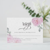 ロマンチックピンク牡丹ライス紙はだしの花嫁™ 出欠カード (スタンド正面)