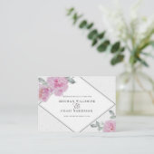 ロマンチックピンク牡丹ライス紙はだしの花嫁™ 名刺 (スタンド正面)