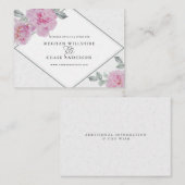 ロマンチックピンク牡丹ライス紙はだしの花嫁™ 名刺 (正面/裏面)