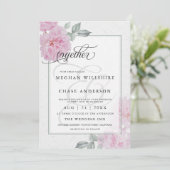 ロマンチックピンク牡丹ライス紙はだしの花嫁™ 招待状 (スタンド正面)