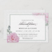 ロマンチックピンク牡丹ライス紙はだしの花嫁™ 招待状 (正面/裏面)