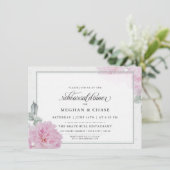 ロマンチックピンク牡丹ライス紙はだしの花嫁™ 招待状 (スタンド正面)