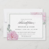 ロマンチックピンク牡丹ライス紙はだしの花嫁™ 招待状 (正面)