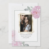 ロマンチックピンク牡丹ライス紙はだしの花嫁™ 招待状 (正面)