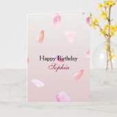 ロマンチックピンク赤面バラペタルフローラ カード (黄色い花)