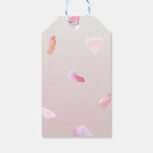 ロマンチックピンク赤面バラペタルフローラ ギフトタグ (裏面)