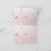 ロマンチックピンク赤面バラペタルフローラ サンキューカード (内部)