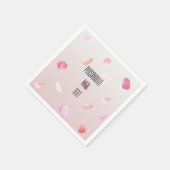 ロマンチックピンク赤面バラペタルフローラ スタンダードカクテルナプキン (角)