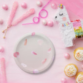 ロマンチックピンク赤面バラペタルフローラ ペーパープレート (パーティー)