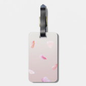 ロマンチックピンク赤面バラペタルフローラ ラゲッジタグ (裏面縦)