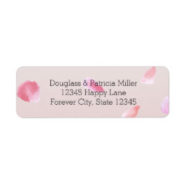 ロマンチックピンク赤面バラペタルフローラ ラベル