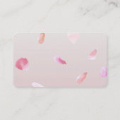 ロマンチックピンク赤面バラペタルフローラ 名刺 (裏面)