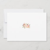 ロマンチックピンク赤面フローラ結婚金ゴールド セーブザデート (裏面)