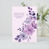 ロマンチックピンク&パープルフローラ結婚式招待状 招待状 (スタンド正面)