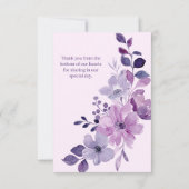 ロマンチックピンク&パープルフローラ結婚式招待状 招待状 (裏面)