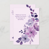 ロマンチックピンク&パープルフローラ結婚式招待状 招待状 (正面/裏面)