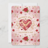 ロマンチックピンク ヴィンテージ マザーズ ラブ ハート シーズンカード (正面)