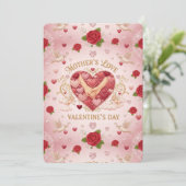 ロマンチックピンク ヴィンテージ マザーズ ラブ ハート シーズンカード (スタンド正面)