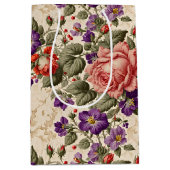 ロマンチックピーチアンドコーラルバラ ミディアムペーパーバッグ (正面)