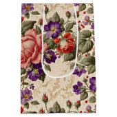 ロマンチックピーチアンドコーラルバラ ミディアムペーパーバッグ (裏面)