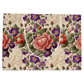 ロマンチックピーチアンドコーラルバラ ラージペーパーバッグ (裏面)