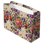 ロマンチックピーチアンドコーラルバラ ラージペーパーバッグ (裏面アングル)