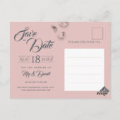 ロマンチックピーチアンドホワイトフローラ牡丹 ポストカード (裏面)