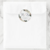 ロマンチックピーチアンドホワイトフローラ牡丹 ラウンドシール (バッグ)