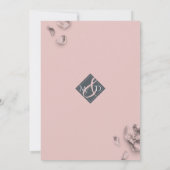 ロマンチックピーチアンドホワイトフローラ牡丹 招待状 (裏面)