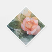 ロマンチックピーチバラフローラブライダルシャワー スタンダードランチョンナプキン (角)