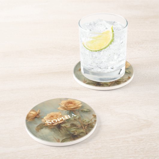 ロマンチックピーチバラフローラ コースター (側面)