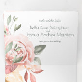 ロマンチックピーチバラフローラ 三つ折り案内状 (内部最初)