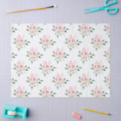 ロマンチックピーチホワイト結婚フローラティッシュペーパー 薄葉紙 (クラフト)