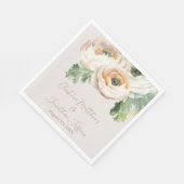 ロマンチックピーチランヌカルスオンアイボリー スタンダードランチョンナプキン (角)