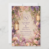 ロマンチックピーニーランタン庭園の結婚式 招待状 (正面)