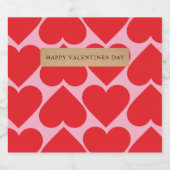 ロマンチックファンシーな赤とピンクのハート ビールラベル (シングルラベル)