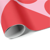 ロマンチックファンシーな赤とピンクのハート ラッピングペーパー (ロールコーナー)