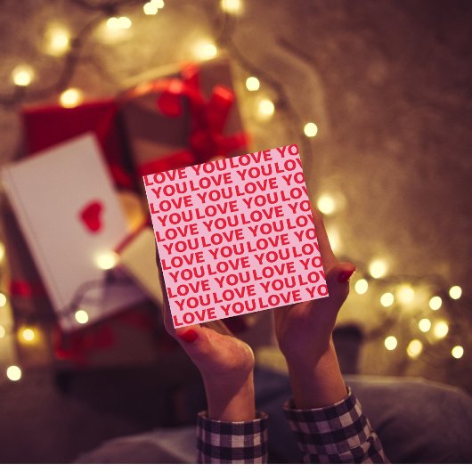 ロマンチックファンシーな赤とピンクの愛Youパターン