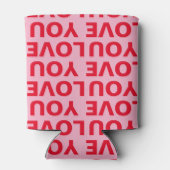 ロマンチックファンシーな赤とピンクの愛Youパターン 缶クーラー (裏面)