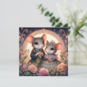 ロマンチックファンタジーネズミお洒落バレンタイン シーズンカード (スタンド正面)