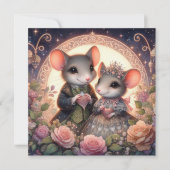 ロマンチックファンタジーネズミお洒落バレンタイン シーズンカード (正面)