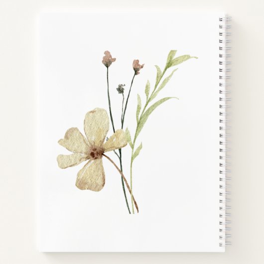 ロマンチックフィールドフラワーバタフライ結婚ズゲストブック ノートブック (裏面)