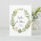 ロマンチックフィールドフラワーバタフライ結婚式招待状 招待状 (スタンド正面)