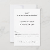 ロマンチックフィールドフラワーミニマリストウェディングRSVPカード 出欠カード (裏面)