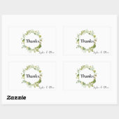 ロマンチックフィールドフラワー結婚リースステッカー 長方形シール (シート)