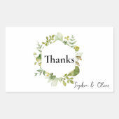 ロマンチックフィールドフラワー結婚リースステッカー 長方形シール (正面)